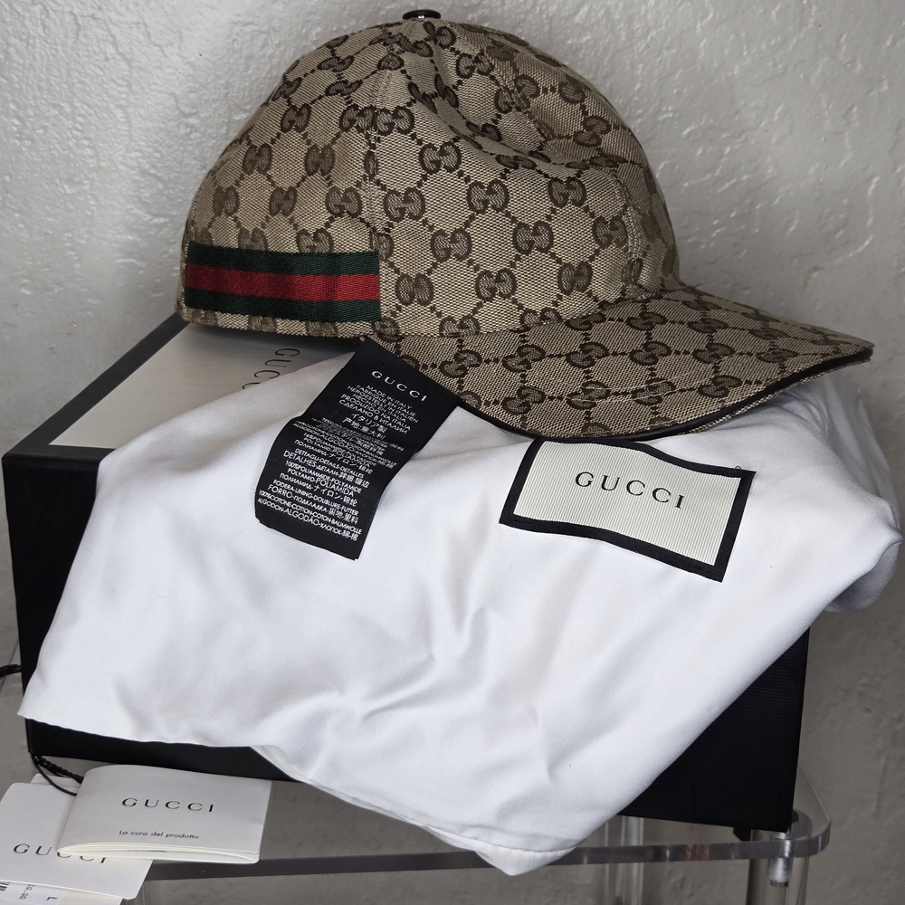 Gucci Beige Monogram Baseball Cap
